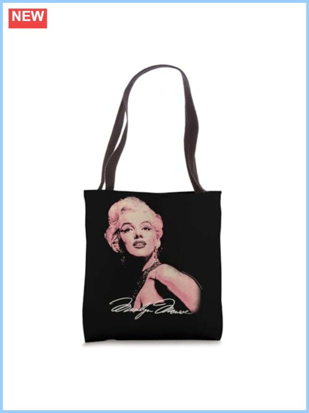 Marilyn Monroe Oversized Tonal Washed Portrait Tote Bag, Spun Polyester Canvas,